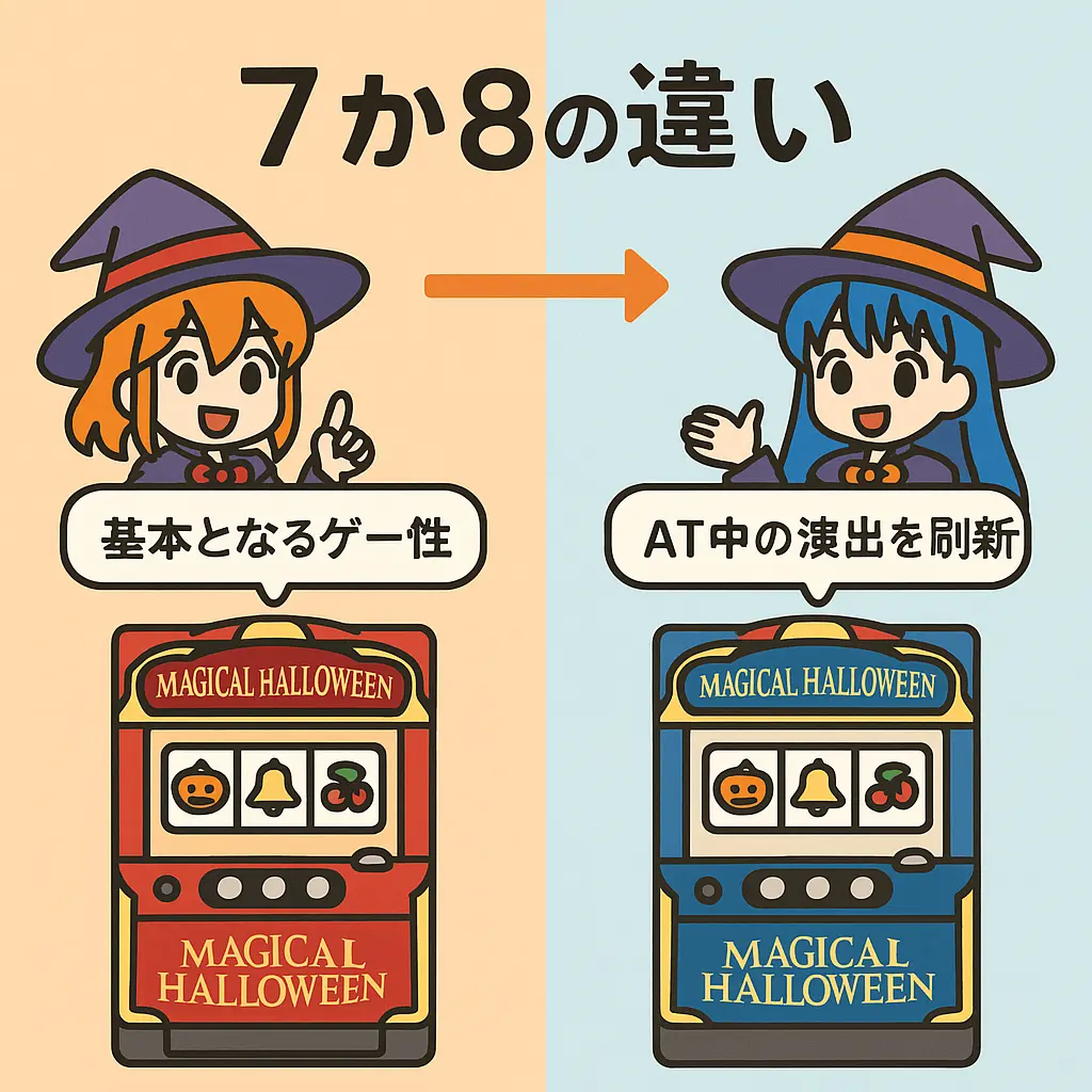 マジハロ7と8における中段チェリーの違い - マジハロ 中段チェリー