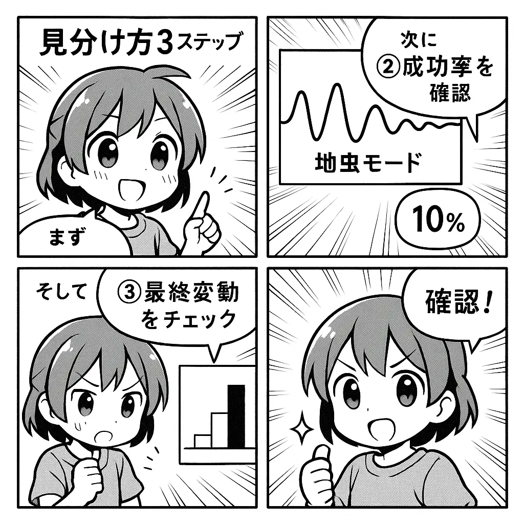効果的なミミズモード判別方法 - ミミズモード グラフ