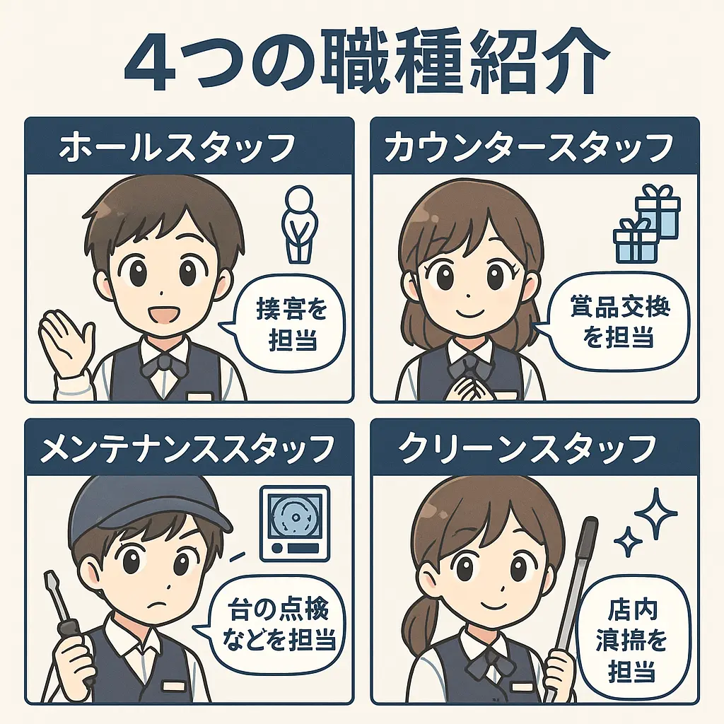 パチンコ店員の4つの主要職種と具体的な業務内容 - パチンコ 店員