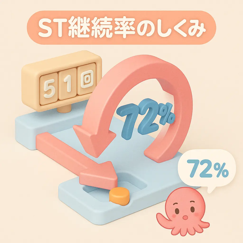 ST継続率72%の実戦的な意味 - 海物語ブラック4