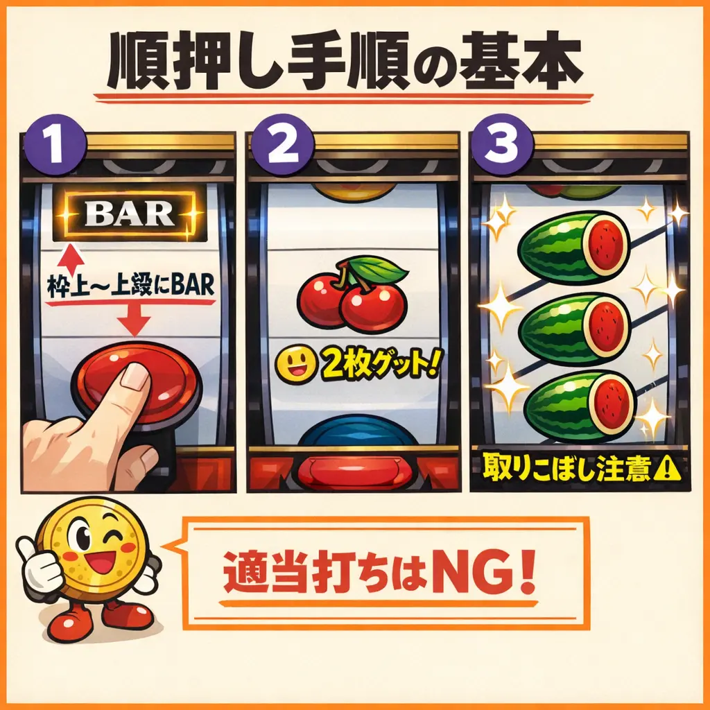 通常時の打ち方と順押し手順 - バーサス 打ち方
