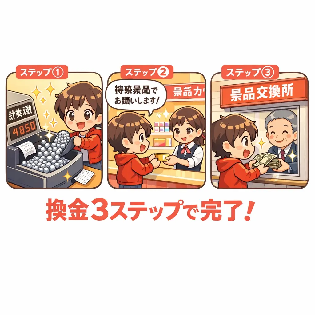 パチンコ換金の具体的な手順を3ステップで解説 - パチンコ 換金
